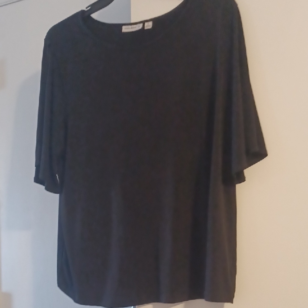 Susan Graver Charcoal Gray Blouse